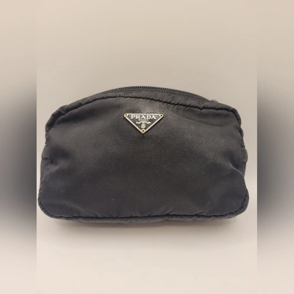 Prada | Bags | Vintage Prada Black Nylon Cosmetic Pouch Case